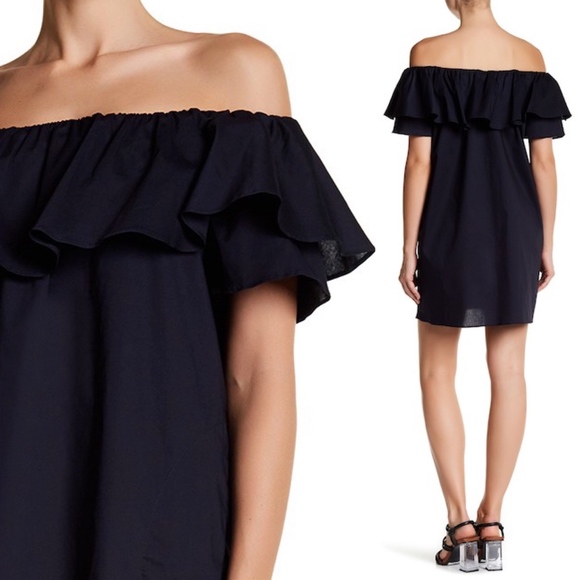 Nordstrom Dresses & Skirts - Cute Boho Navy Ruffle Sleeve Off Shoulder Festival